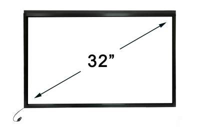 32" IR Touch Screen Overlay, 10 point multi-touch, with safety glass and mounting bar, 32GR10-A